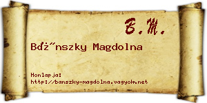 Bánszky Magdolna névjegykártya