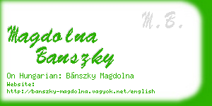 magdolna banszky business card